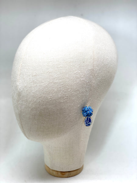 Blümchen Ohrstecker mit mini Cameo - BySusa Accessories Hand-Made Statement Earrings Hairband Facinator Wiesn Wasn Ohrringe Stickerei Embroidery 