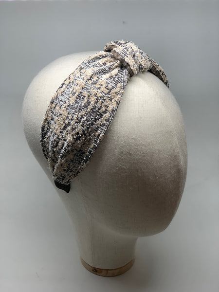 Tweed Haarreif mit Knoten - BySusa Accessories Hand-Made Statement Earrings Hairband Facinator Wiesn Wasn Ohrringe Stickerei Embroidery 