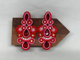 Soutache Ohrring pink - BySusa Accessories Hand-Made Statement Earrings Hairband Facinator Wiesn Wasn Ohrringe Stickerei Embroidery 